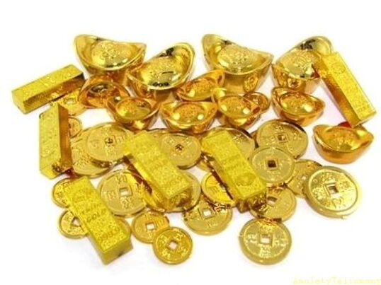 lingots et pièces d'or comme amulettes de chance